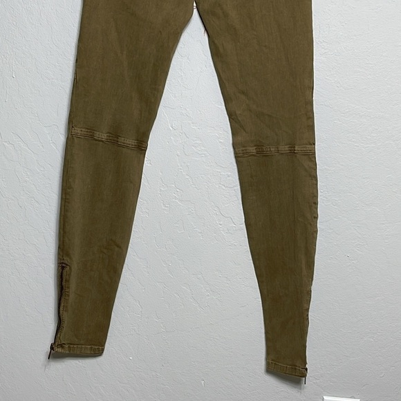 Current/Elliott Flat Pocket Cargo Pants 26 Vintage Army Green Skinny Zip Ankle - Picture 8 of 14